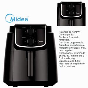 Freidora de aire MIDEA 4Lts negra Mecánica AF-M140BAR1