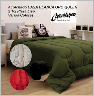 Acolchado CASA BLANCA ORO QUEEN 2 1/2 Plaza Liso Varios Colores