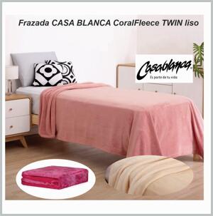 Frazada CASA BLANCA CoralFleece Twin Liso Varios colores