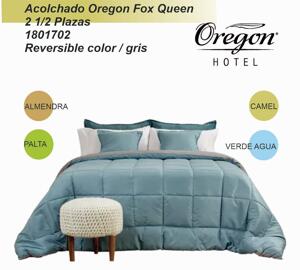 Acolchado Oregon FOX QUEEN  2 1/2 plazas – (1801702) Almendra-Camel-Verde Agua-Palta