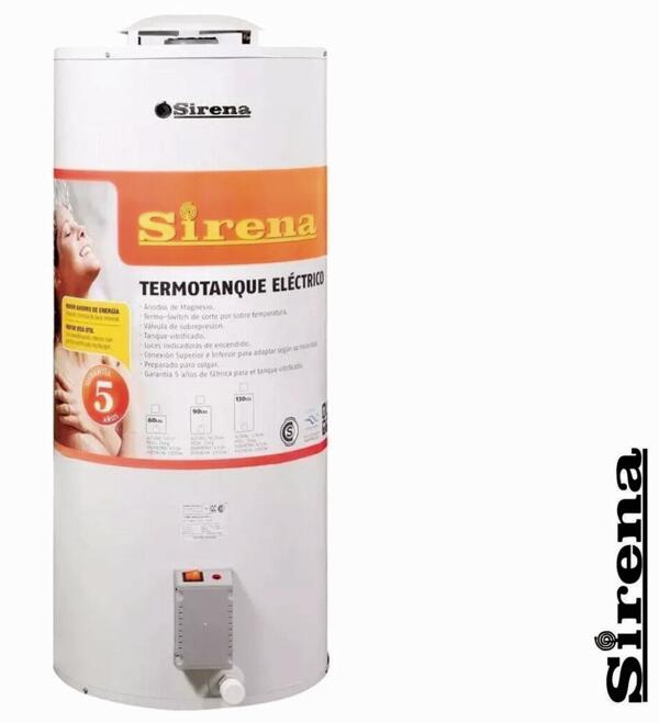 Termotanque Sirena ELECTRICO 90L TE-AR90 carga inferior/superior
