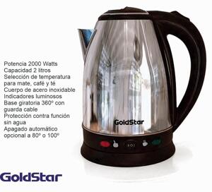 Pava electrica GOLDSTAR acero mate/café GLD-3PE