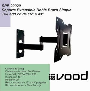 Soporte TV extensible VOOD Brazo Simple 15»-42» cod.20020