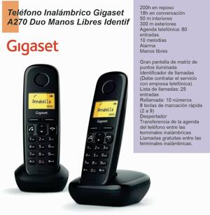 Telefono GIGASET A270 duo arg black