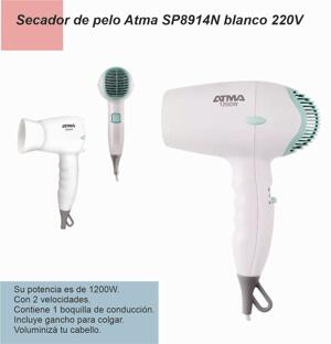 Secador de pelo ATMA STYLE 1200 SP8914NP