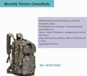 Mochila Tactica Camuflada ML-MOCH0C6C