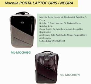 Mochila Porta Laptop Negra-Gris ML-MOCH09G/MOCH09N