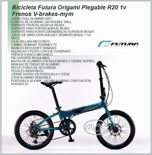 Bicicleta Plegable R20 Mod. ORIGAMI Full Alum. F/Disc. 7150 FUTURA