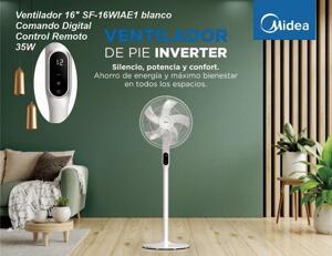 Ventilador de Pie MIDEA Blanco Inverter 16» SF-16WI1AE1