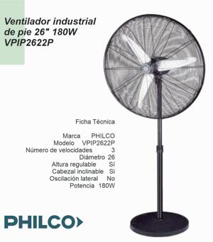 Ventilador Industrial de Pie 26» PHILCO VPIP2622P