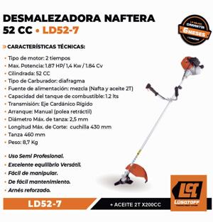 Desmalezadora 52CC 2T NAFTA LD52-7 LUSQTOFF