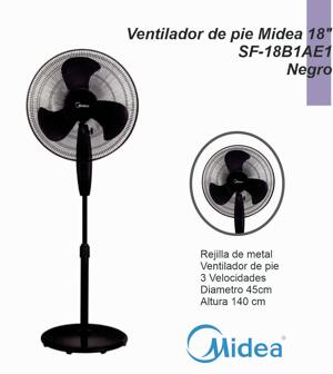 Ventilador de pie MIDEA 18» Negro SF-18B1AE1