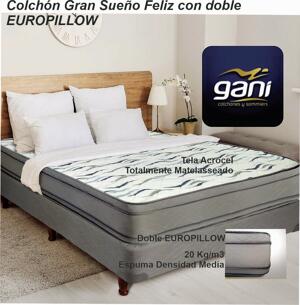 Colchon GANI Gran Sueno Feliz con doble  Europillow 190x140x24