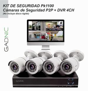 Kit camara de Seguridad GADNIC CCTV DVR P2P con 4 Camaras P2P PK1100