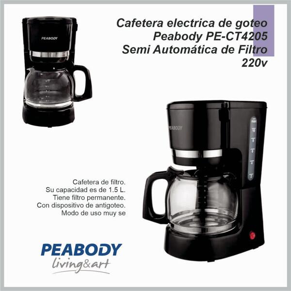 Cafetera electrica de goteo PEABODY PE-CT4205
