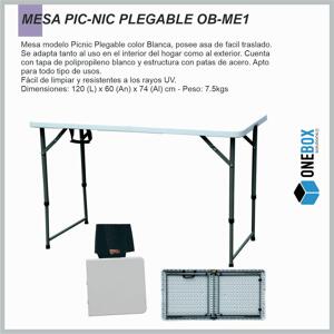 Mesa Plegable con patas extensibles tipo maletin ONEBOX 1.20MTS OB-ME1