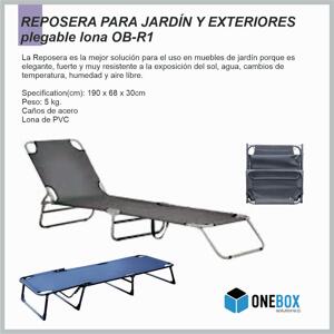 Reposera para jardin y exteriores plegable lona ONEBOX OB-R1