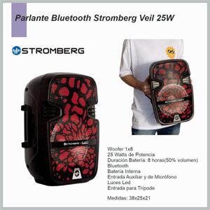 Parlante VEIL Multireproductor Portatil STROMBERG 25W BT MP3 TWS BAT LITIO PAR8.0»