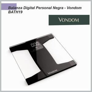 Balanza Digital personal VONDOM Negra Vidrio BATH19NEGRA