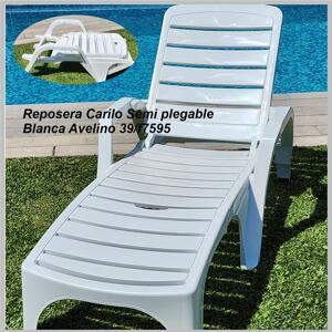 Reposera Carilo semi plegable Blanco AVELINO 39/F7595