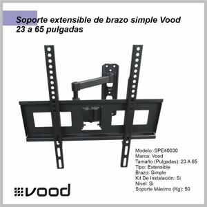 Soporte TV VOOD extensible brazo simple 23»-65» 40030