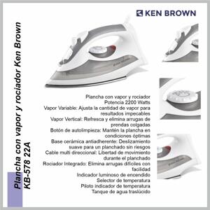 Plancha vapor KEN BROWN KB-578 22A