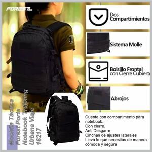 Mochila Tactica FOREST 16217/16219 NEGRO