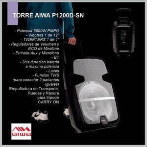 Torre AIWA AW-P1200D-SN bluetooth 6000W