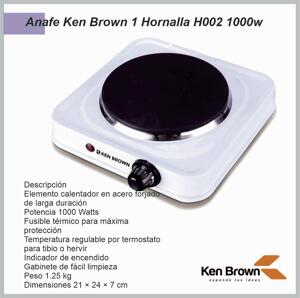 Anafe KEN BROWN 1 hornalla 1000w H-002