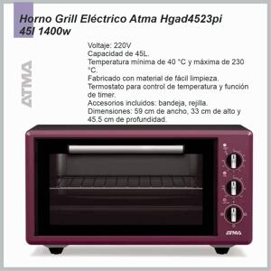 Horno grill ATMA linea colores HGAD4523PI