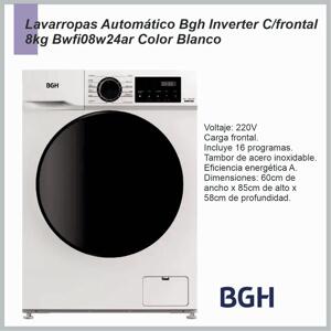 Lavarropas BGH 8kg blanco Inverter BWFI08W24AR