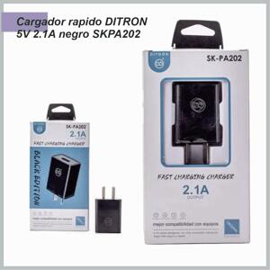 Cargador rapido DITRON 5V 2.1A negro SKPA202