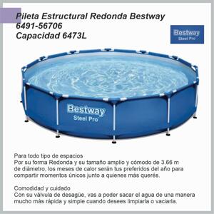 Pileta estructural redonda BEST WAY 6473 L 6491-56706