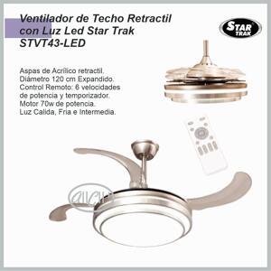 Ventilador STAR TRAK 3 de techo retractil STVT43-LED