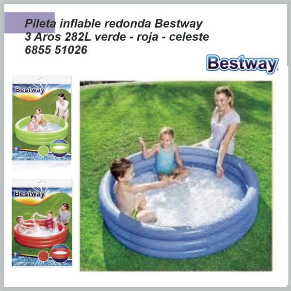 Pileta BEST WAY 3 aros grande  6855-51026 1.52 x 30 / 60'' x 12''