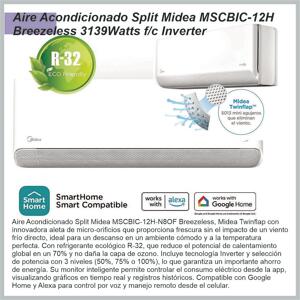 Aire acondicionado Split MIDEA BreezelesE 3139 MSCBIC-12H-N80F