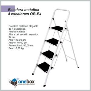 Escalera Metalica reforzada plegable ONEBOX 4 escalones 150kg OB-E4