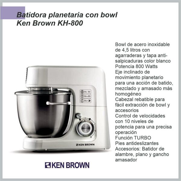 Batidora Planetaria  BLANCA KH-800 KEN BROWN