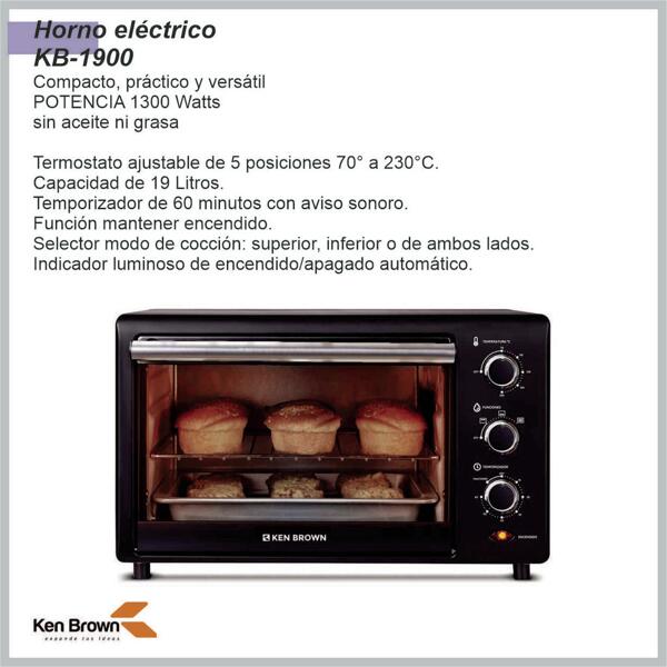 Horno Electrico 19L KB-1900 KEN BROWN