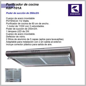 Purificador de cocina acero KEN BROWN KBP-101A