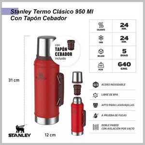Termo Clasico STANLEY 950ml 10-10148-045 Con tapon cebador