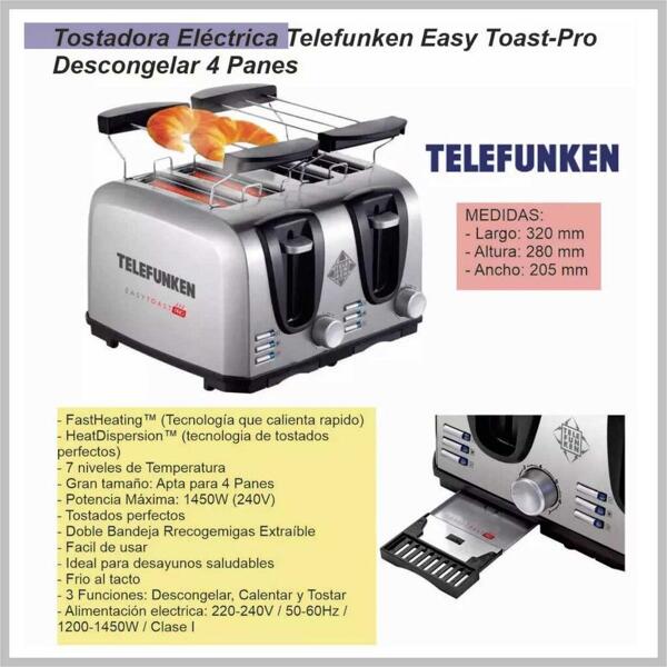 Tostadora TELEFUNKEN EasyToast-Pro EDOM-8000988