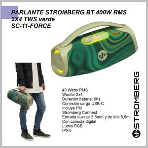 Parlante STROMBERG bluetooth 400w RMS 2×4 tws verde SC-11-FORCE-VE FORCE