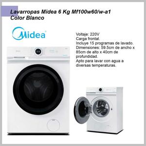Lavarropas MIDEA 6kg blanco MF100W60/WA1