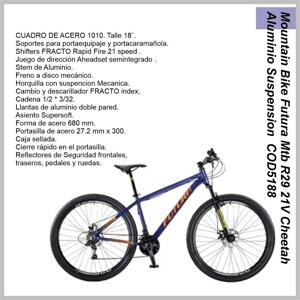 Bicicleta FUTURA MTB R29 Cheetah acero susp del disc 21V Naranja/Negra  5188