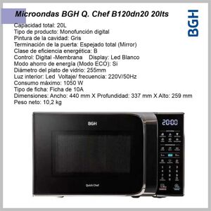 Microondas 20lts BGH digital grill negro B120DN20I