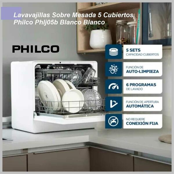 Lavavajillas PHILCO 5 cubiertos blanco PHLJ05B