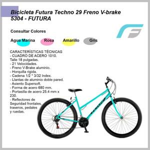Bicicleta FUTURA R 29» dama Mod. Techno 21 veloc. Acero cod. 5304