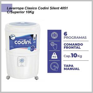 Lavarropas SILENT Semiautomático Standard Comando CODINI 4051