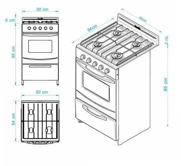 Cocina ESCORIAL Candor S2 GN Negra - Imagen 2